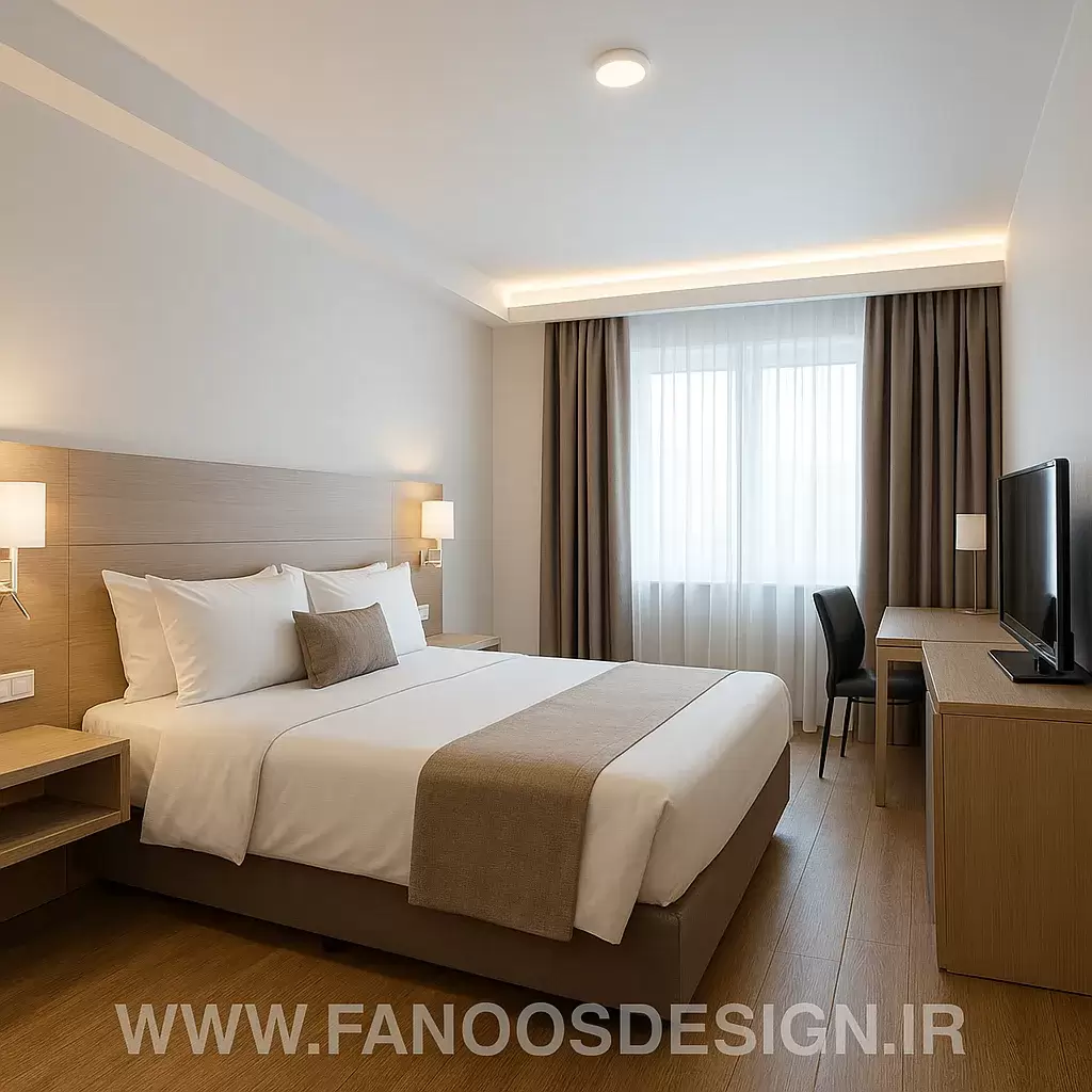 طراحی دکوراسیون هتل بیزینسی و مسافرخانه مدرن | استاندارد، اقتصادی و حرفهای 3 طراحی اتاقهای هتل بیزینسی