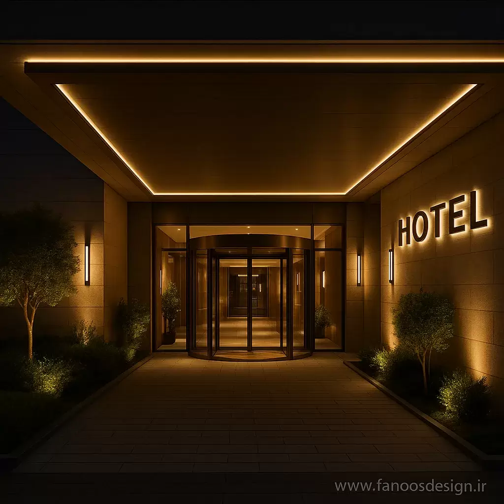 نورپردازی ورودی هتل؛ اولین نگاه مهمان را چگونه تحت تأثیر قرار دهیم؟