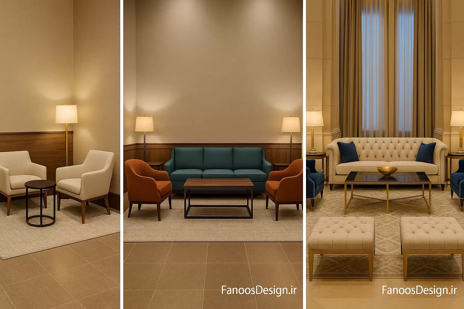 چیدمان مبلمان لابی هتل