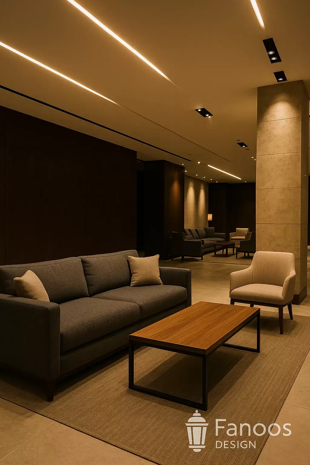 نورپردازی مناسب برای مبلمان لابی هتل