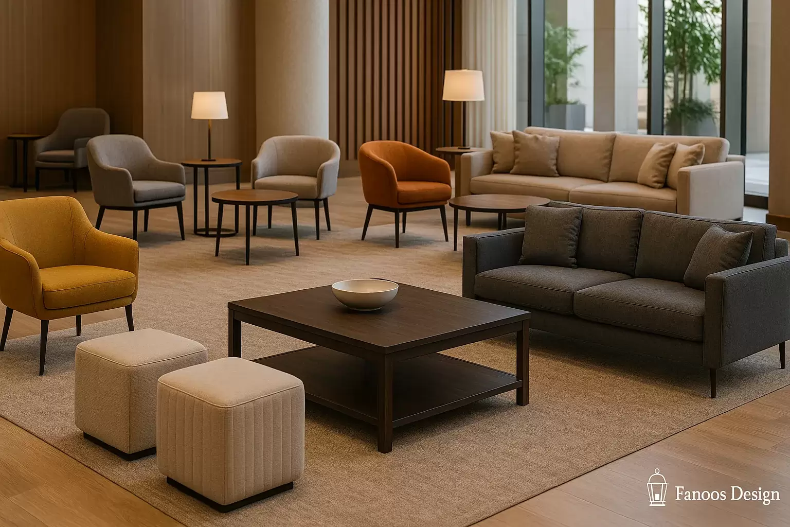 انواع مبلمان لابی هتل؛ راهنمای انتخاب بهترین مدلها برای هتلهای مدرن، کلاسیک و لاکچری 1 انواع مبلمان لابی هتل