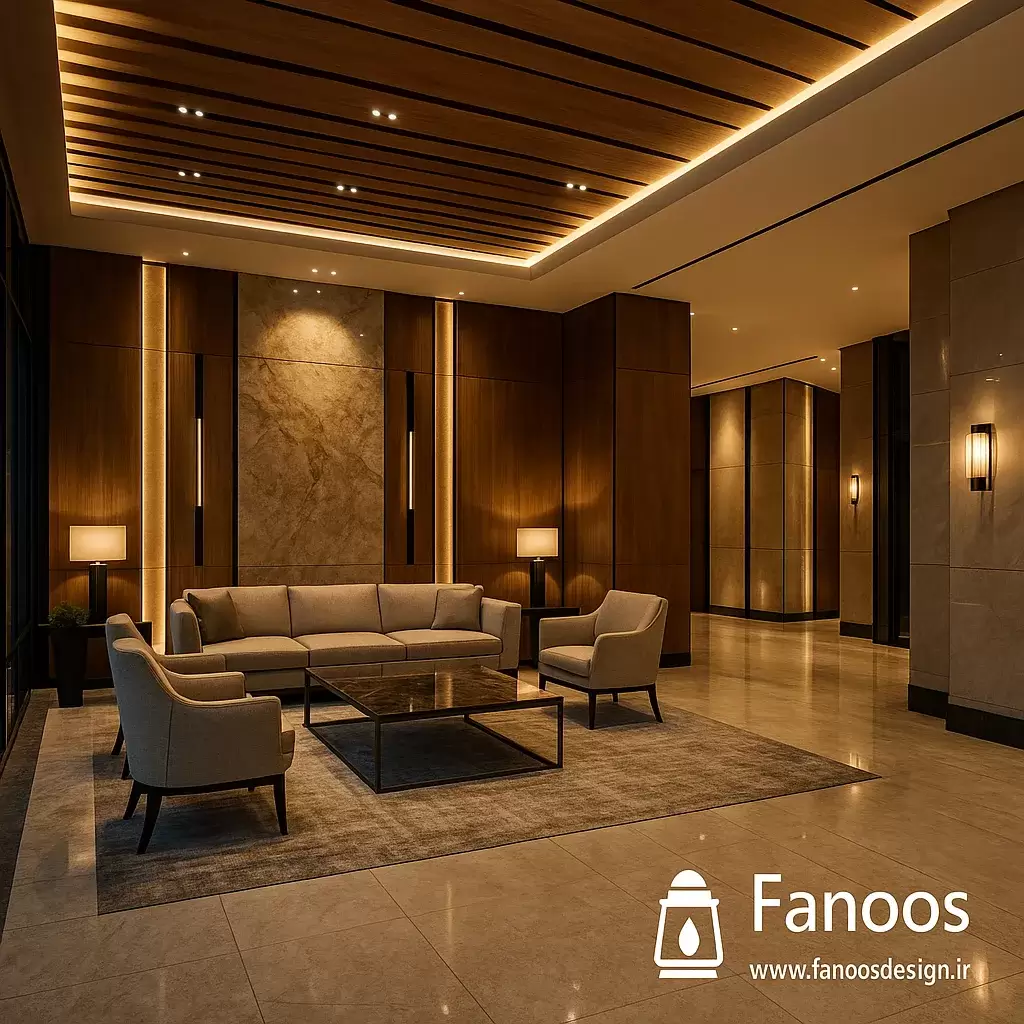 راهنمای کامل انتخاب متریال در طراحی داخلی هتل؛ سنگ، چوب، پارچه، فلز، کفپوش و دیوارپوش