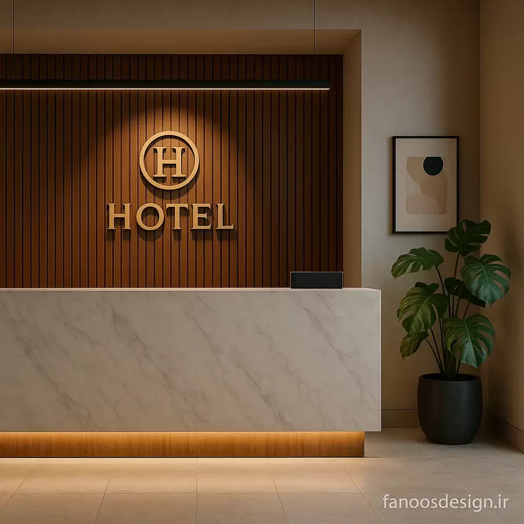 چیدمان و دکور کنار کانتر پذیرش هتل