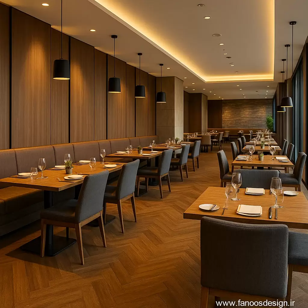 چیدمان میز و صندلی رستوران هتل؛ اصول حرفه‌ای برای ایجاد فضای لوکس، منظم و کاربردی