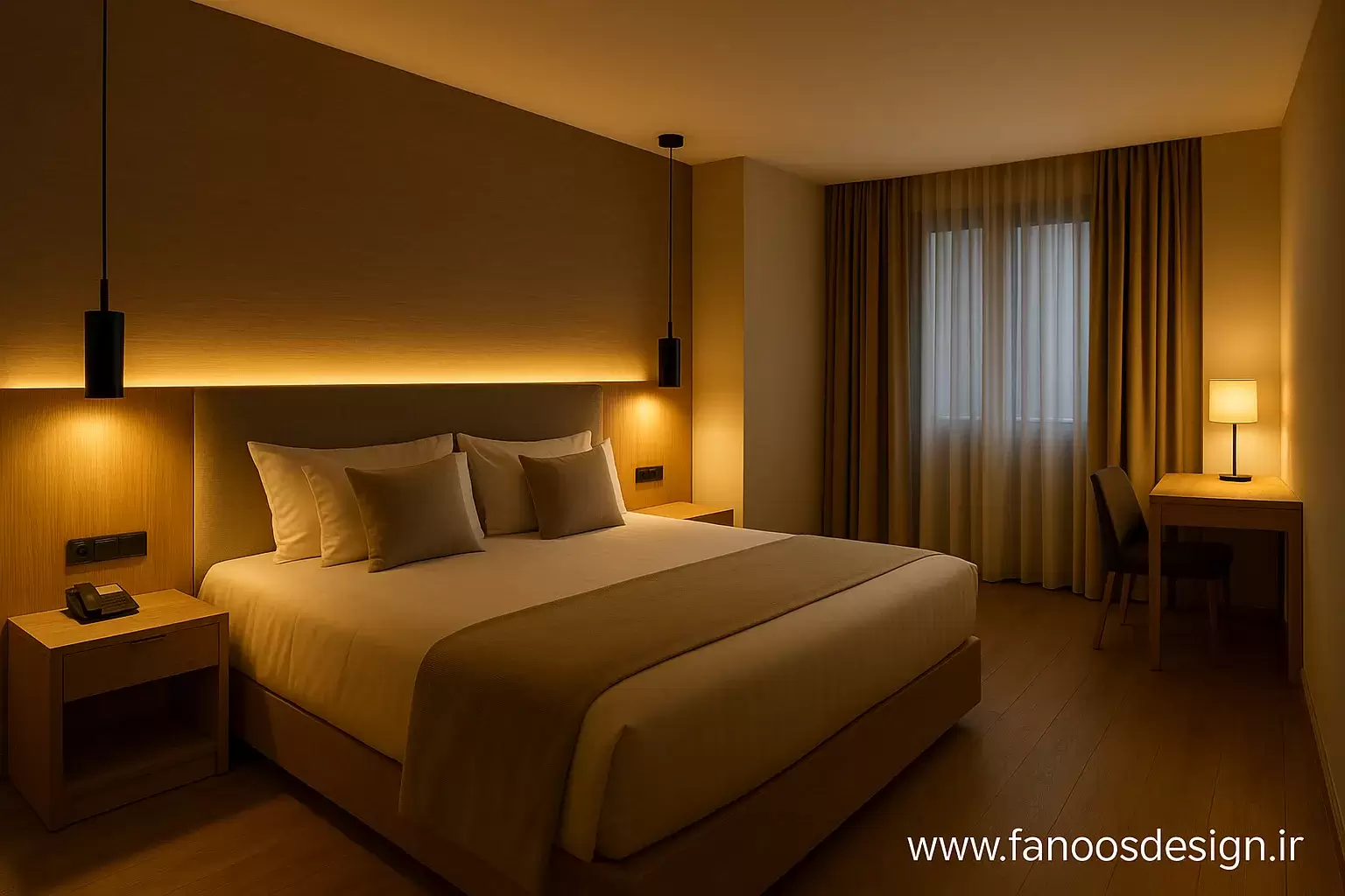 نورپردازی اتاق هتل؛ استانداردهای طراحی نور برای اتاق‌های لوکس و مدرن