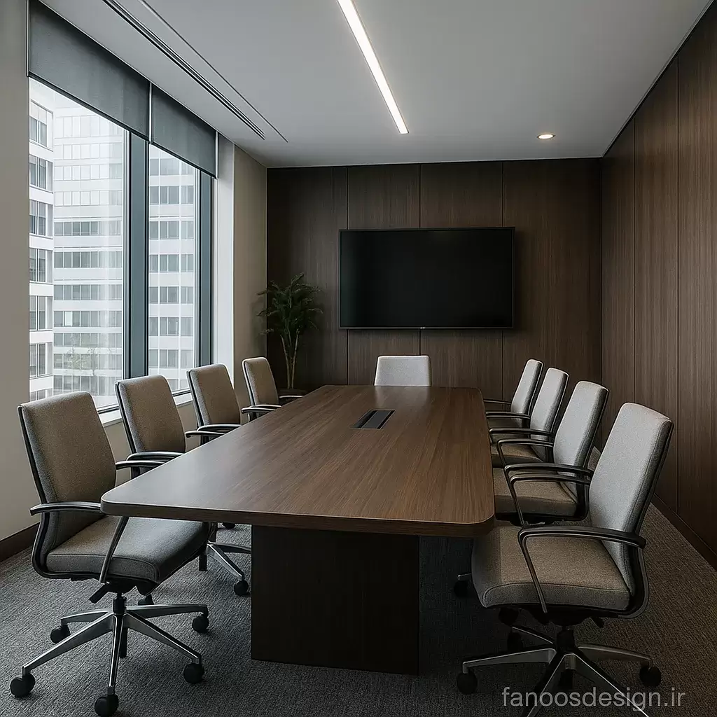 طراحی اتاق جلسات اداری؛ فضایی رسمی، آرام و مناسب تصمیم‌گیری
