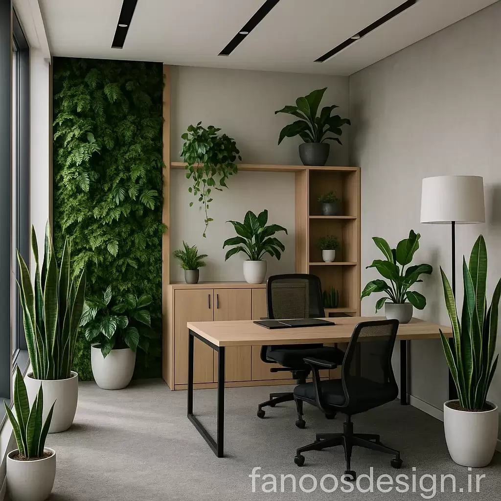 طراحی بیوفیلیک و استفاده از گیاهان در دکوراسیون اداری