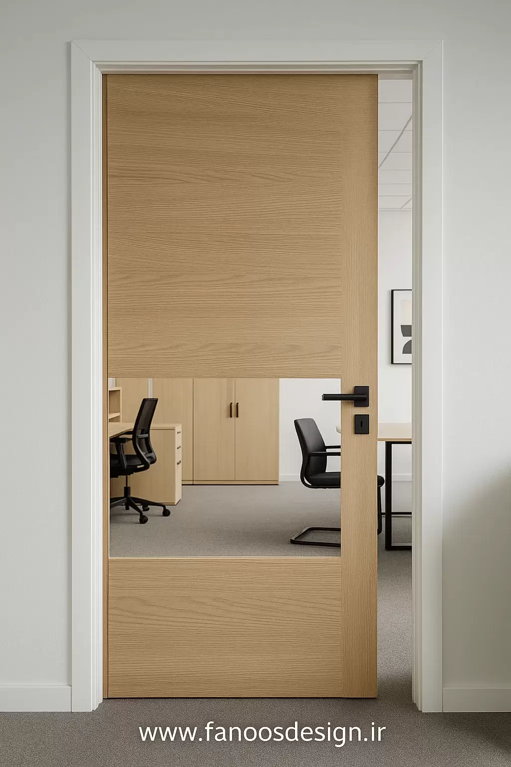 راهنمای کامل مبلمان و تجهیزات اداری؛ اصول انتخاب حرفهای برای یک دفتر مدرن 15 انتخاب درب داخلی اداری