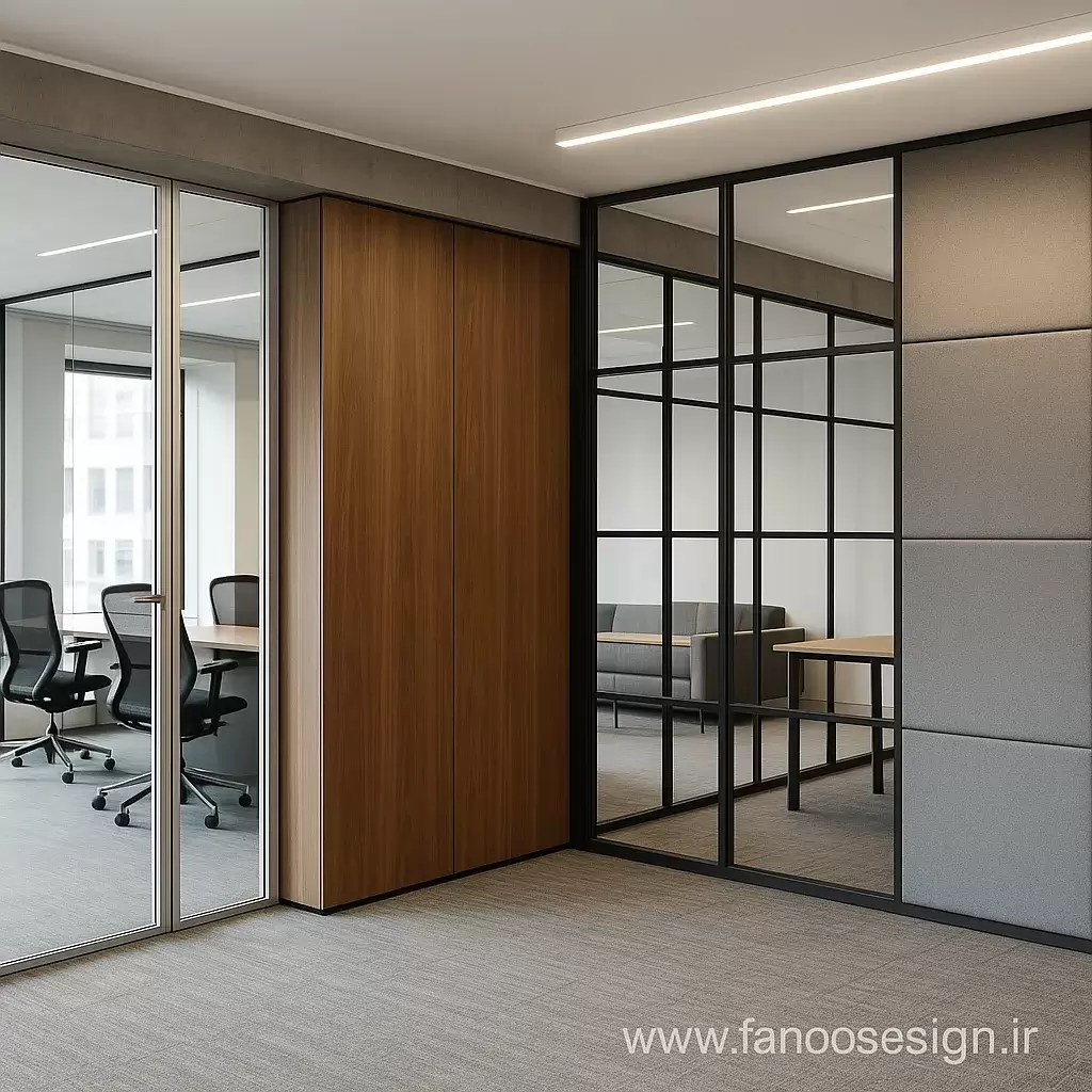 پارتیشن‌بندی اداری | بهترین مدل‌های شیشه‌ای، چوبی و آکوستیک برای دفاتر مدرن