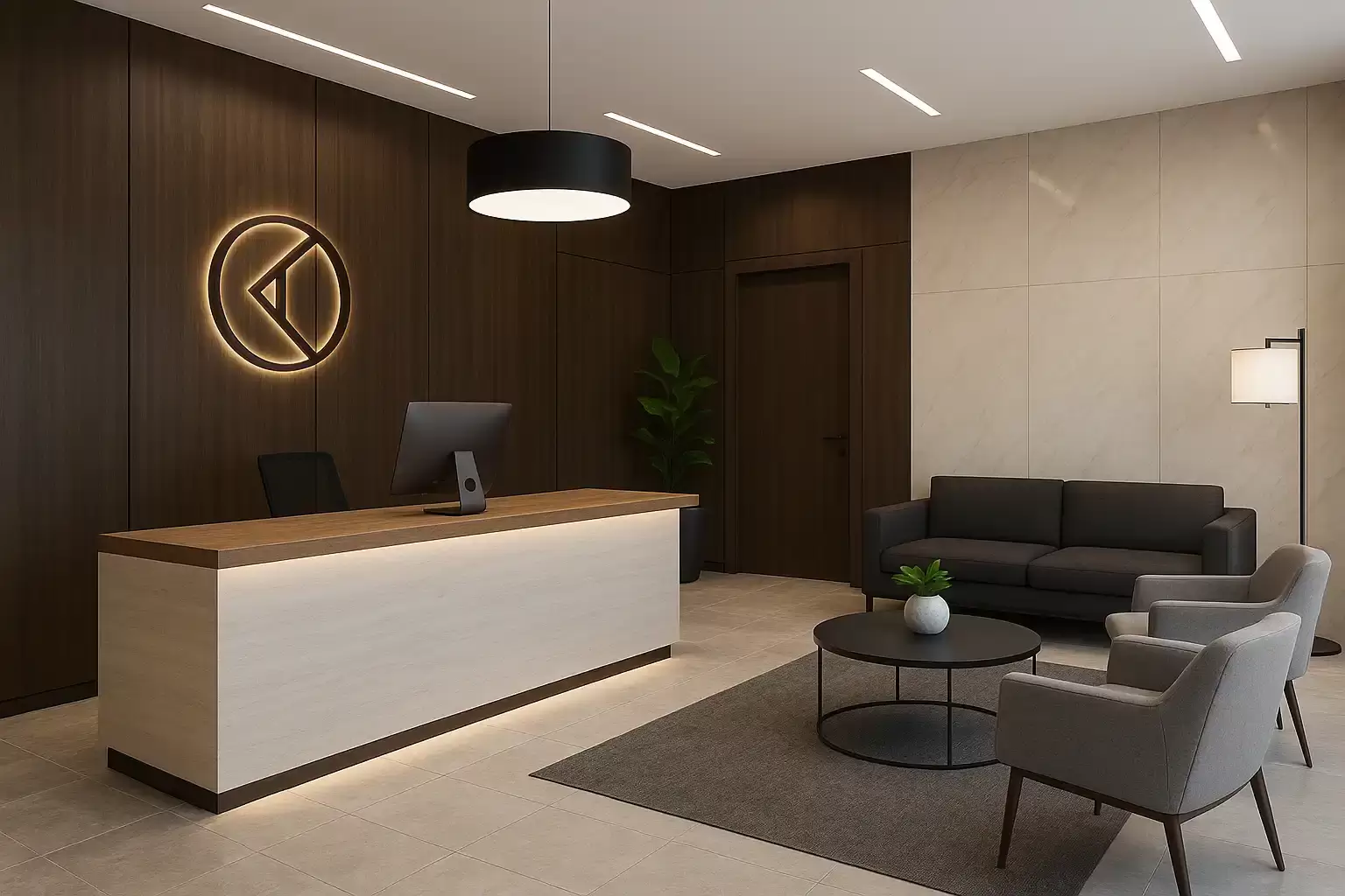 طراحی فضای پذیرش و لابی اداری