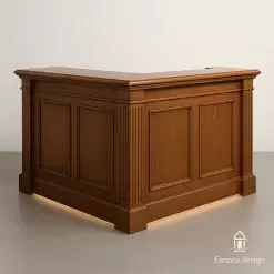 کانتر پذیرش هتل مدل Warm Classic | کانتر کلاسیک چوبی لابی هتل