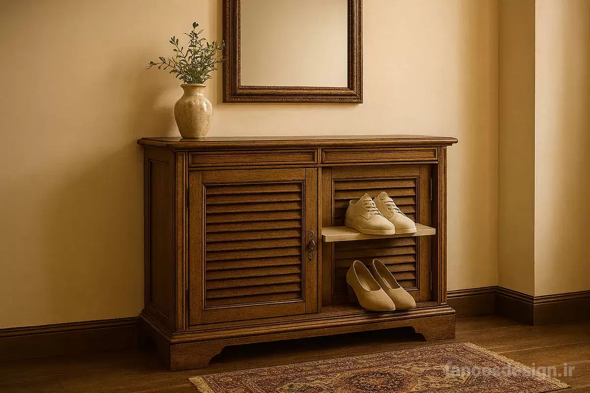 ۲. بهترین مدل‌های جاکفشی برای آپارتمان‌های کوچک | فانوس دیزاین تولید کننده انواع درب اتاق ، ضد سرقت، درب ورودی و ضد آل