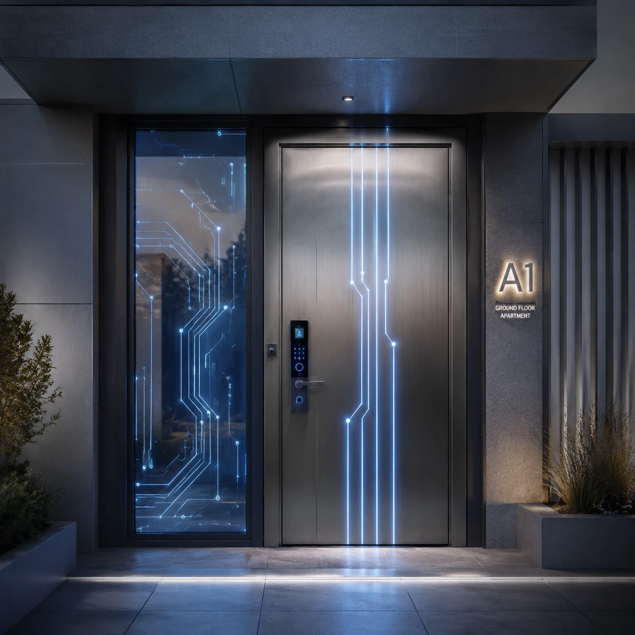 Entrance door suitable for ground floor unit