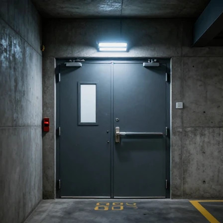Fireproof door for public spaces
