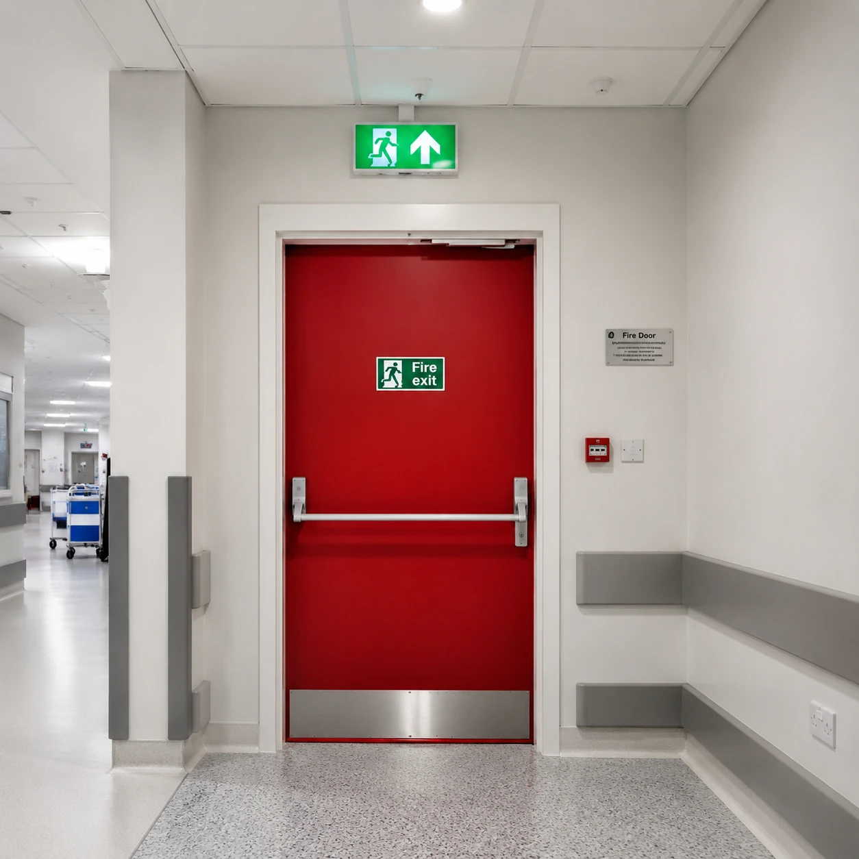 Fireproof door for public spaces