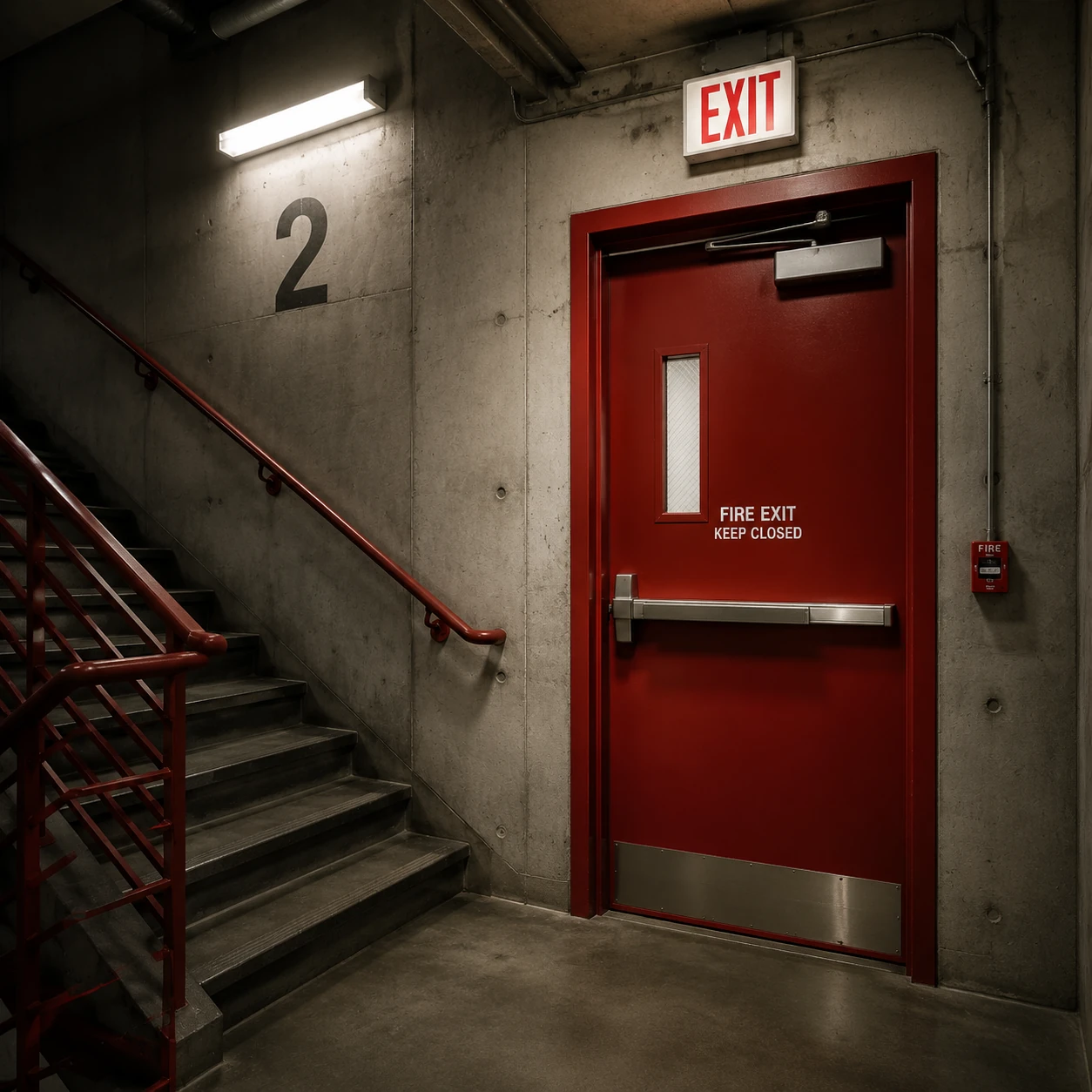 Fireproof door suitable for staircases and emergency exits
