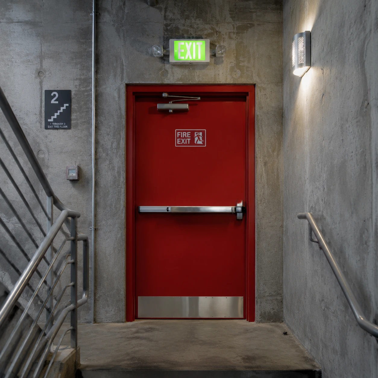 Fireproof door suitable for staircases and emergency exits