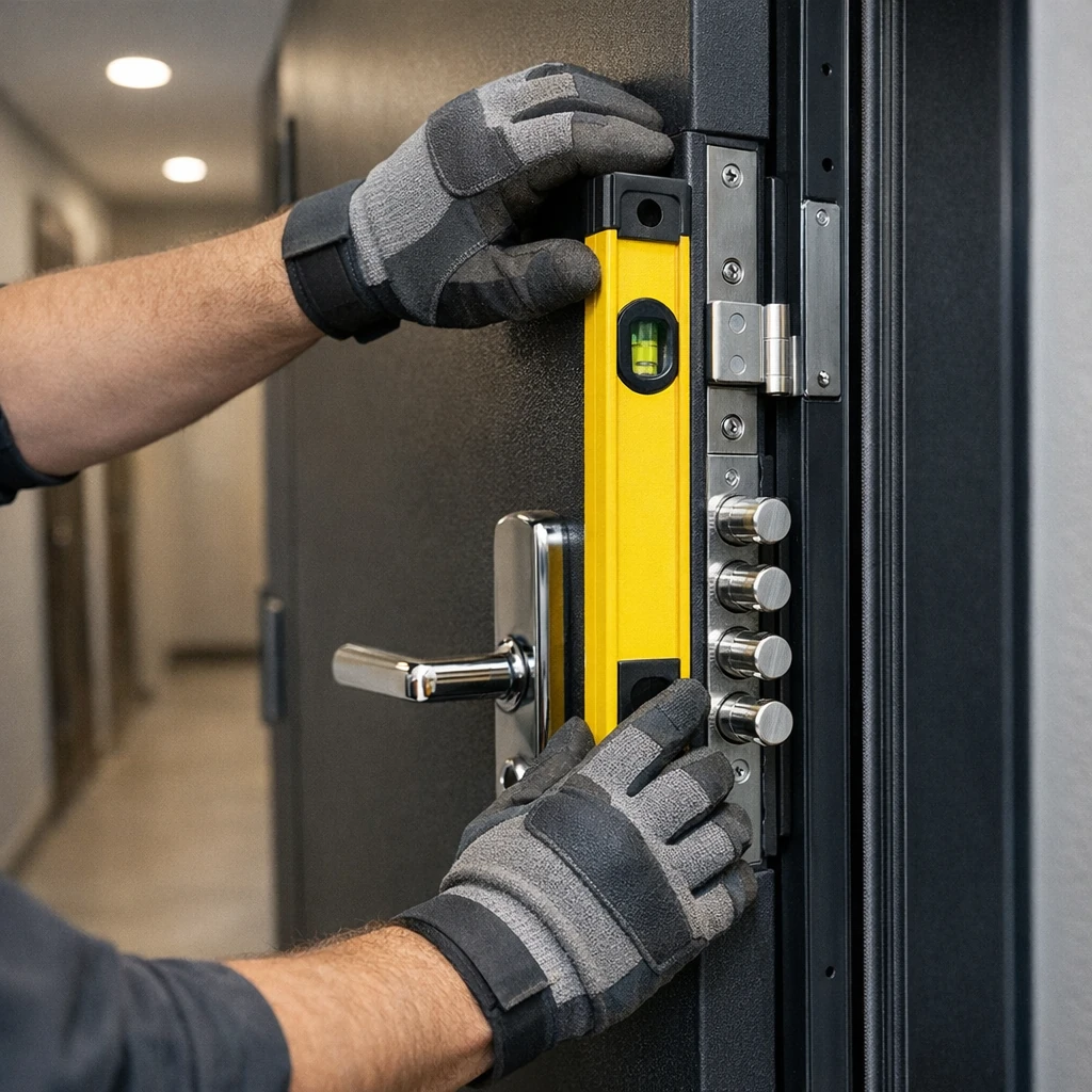 Anti-theft door installation