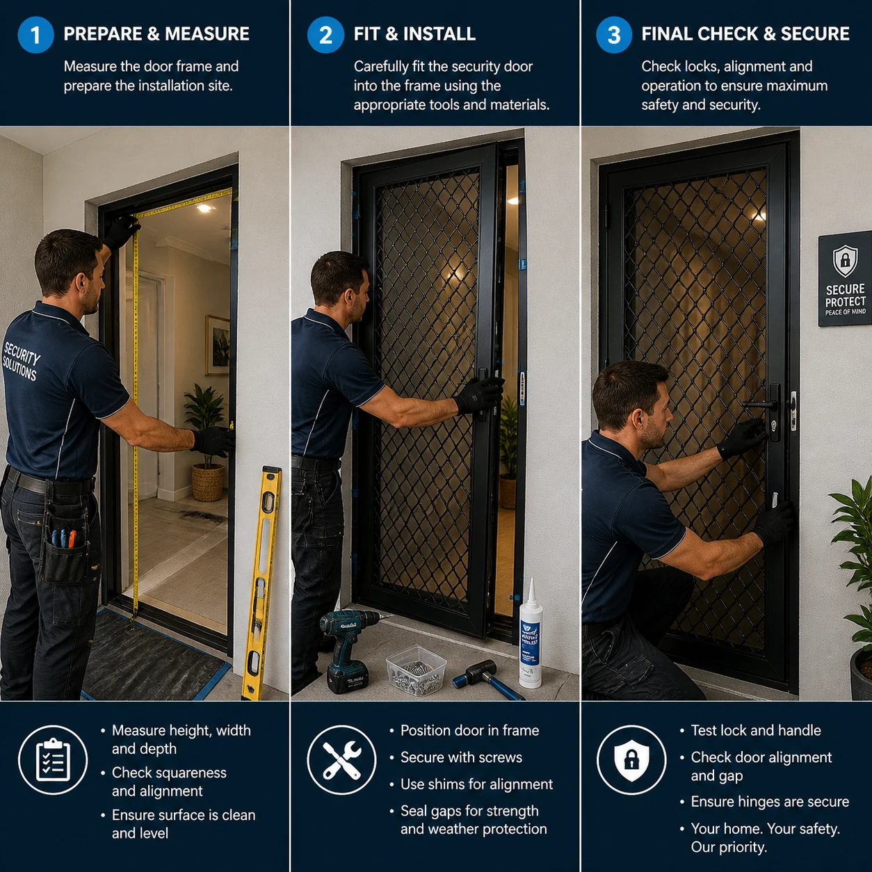 Anti-theft door installation