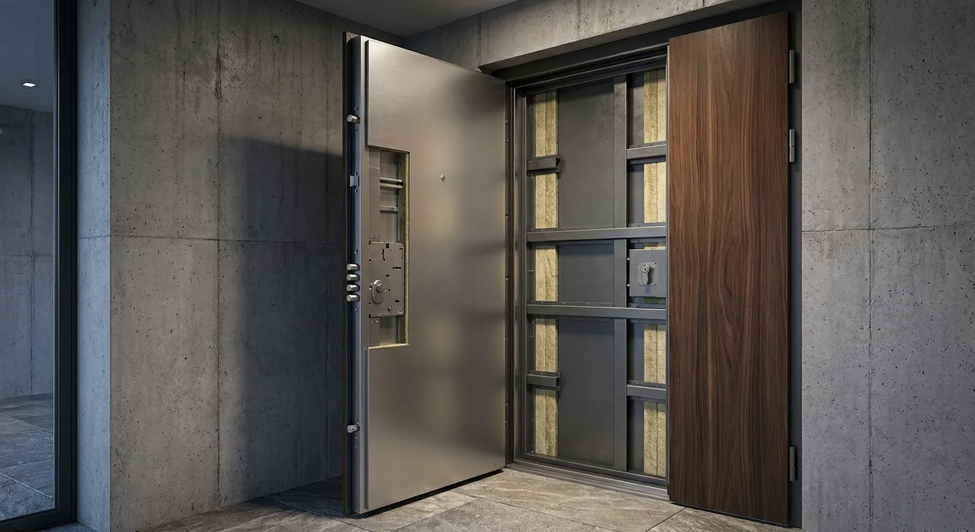 Anti-theft door with full-length steel sheet