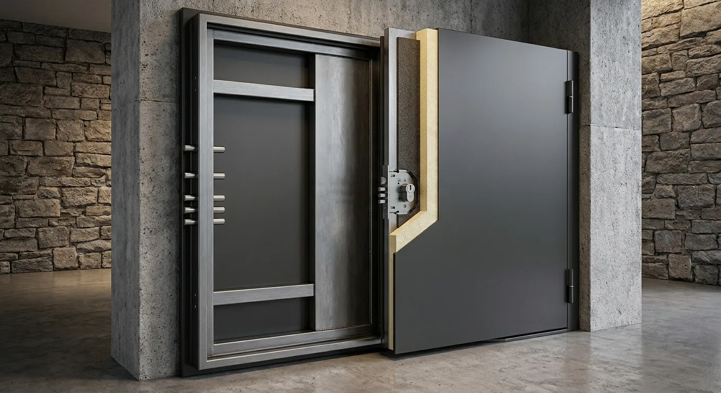Anti-theft door with full-length steel sheet