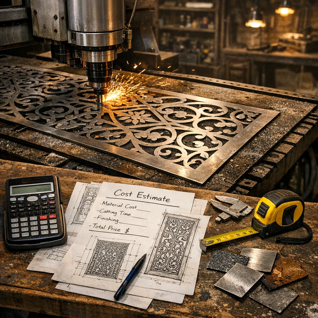 CNC or wrought iron metal door