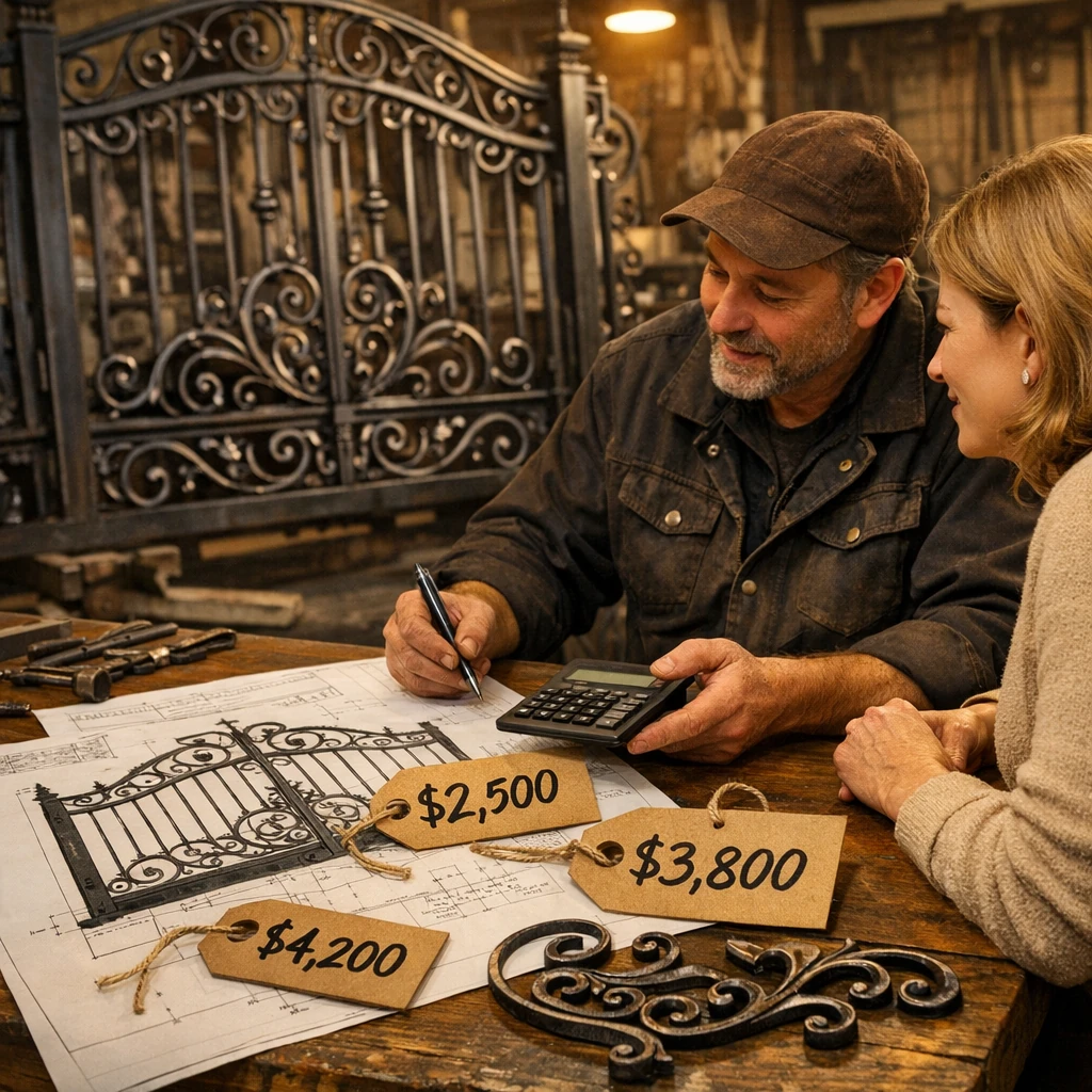 CNC or wrought iron metal door