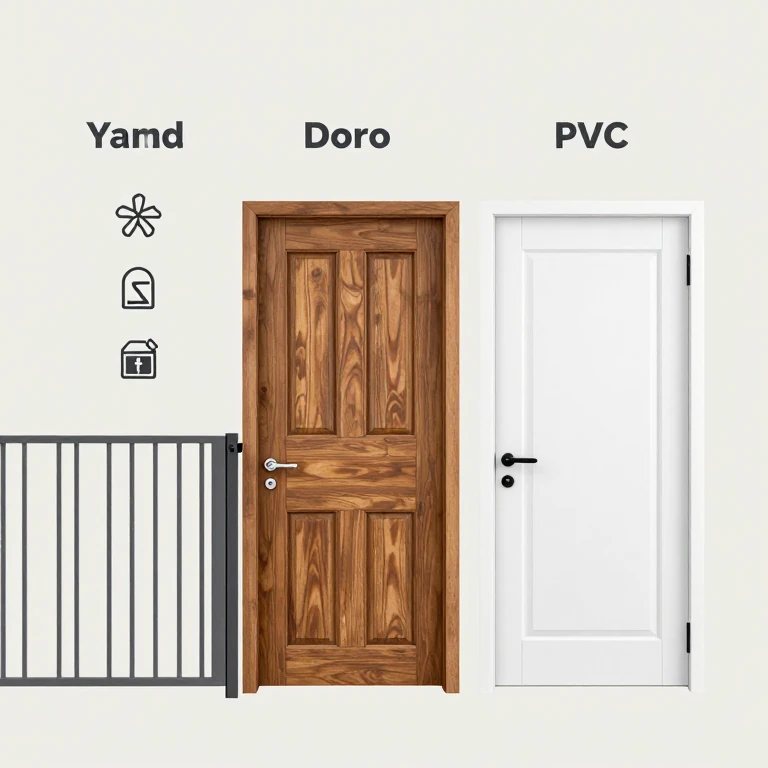 Comparing metal yard doors with wooden and PVC doors
