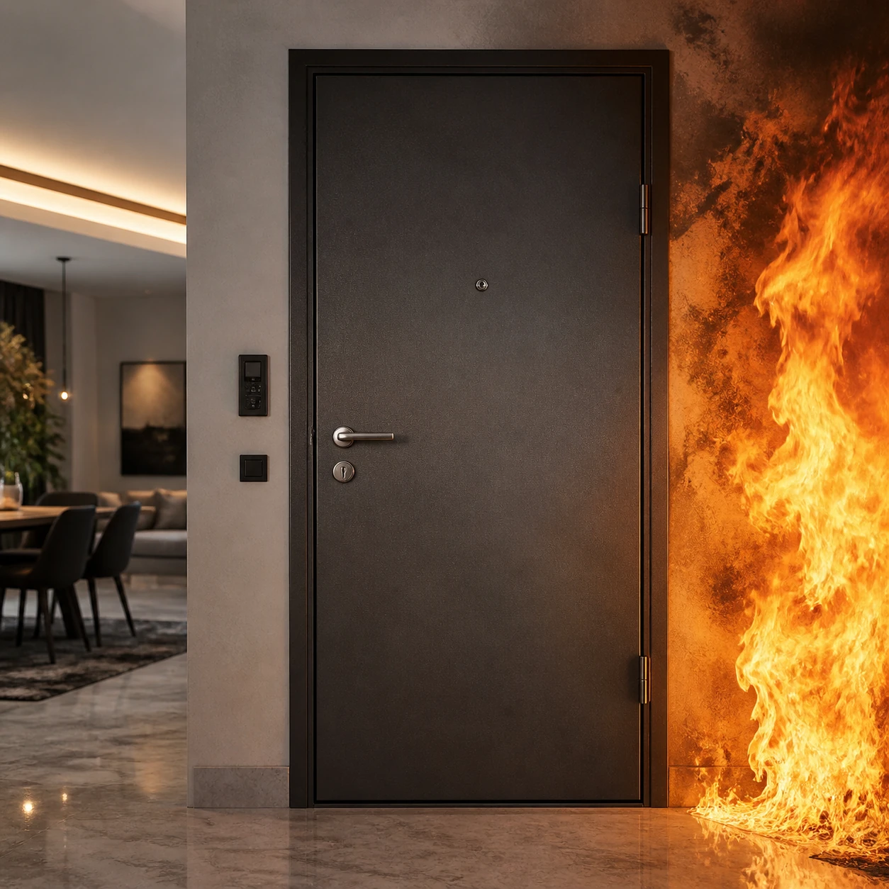 Fireproof anti-theft door