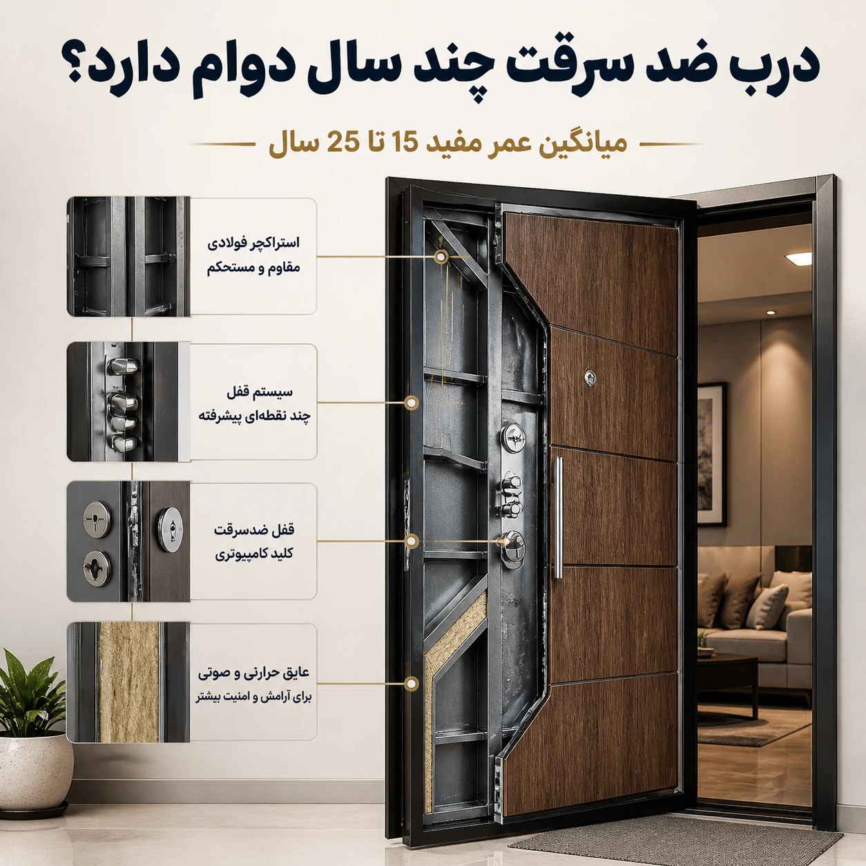 How many years does an anti-theft door last