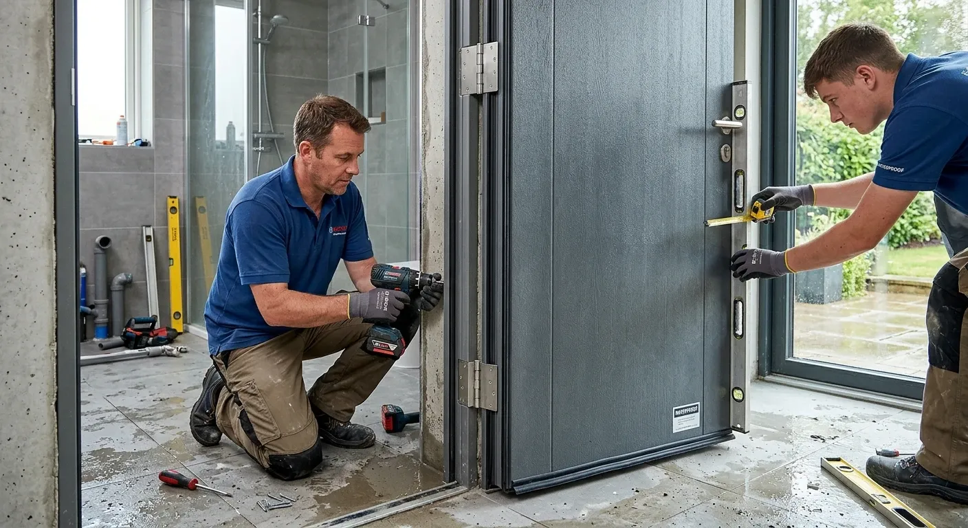 Installing a waterproof door