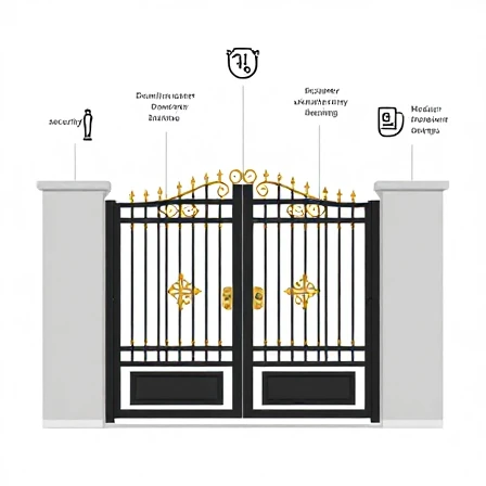 Metal door for villa yard