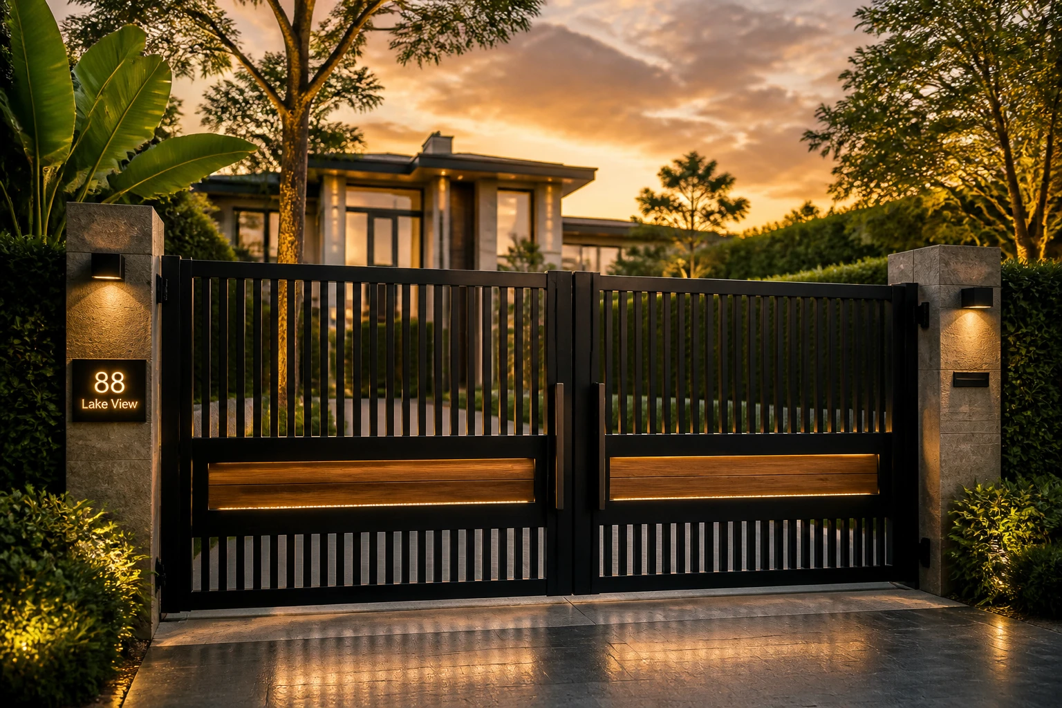 Metal garden and villa door
