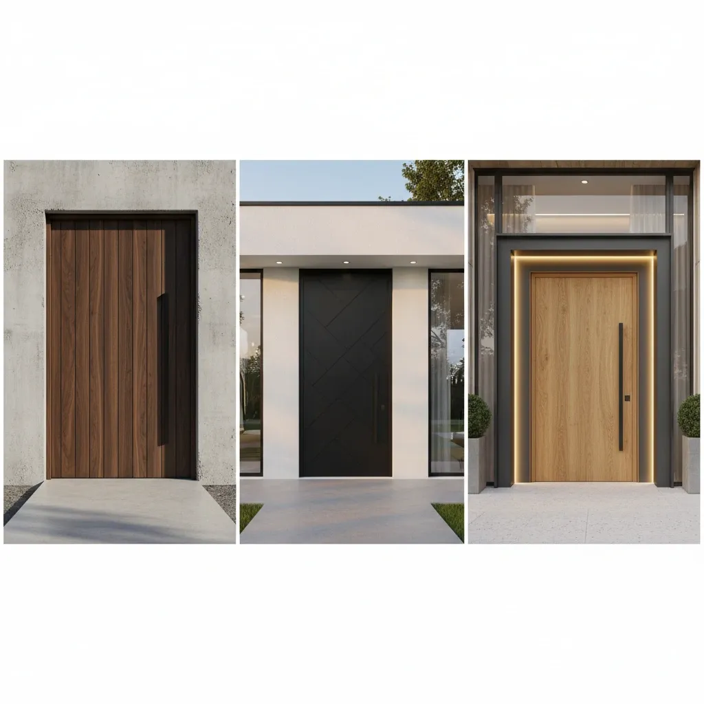 Metal or wooden door for entrance