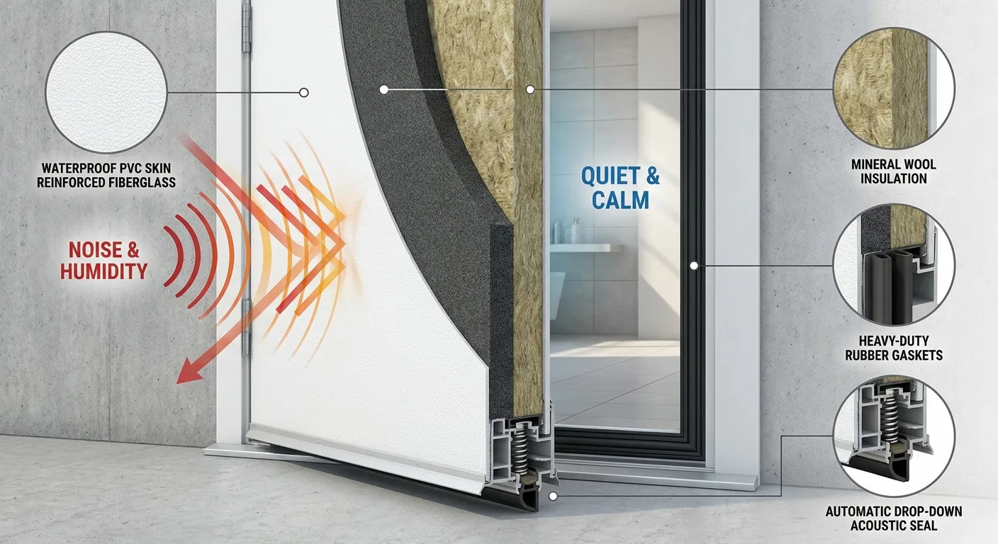 Soundproof waterproof door