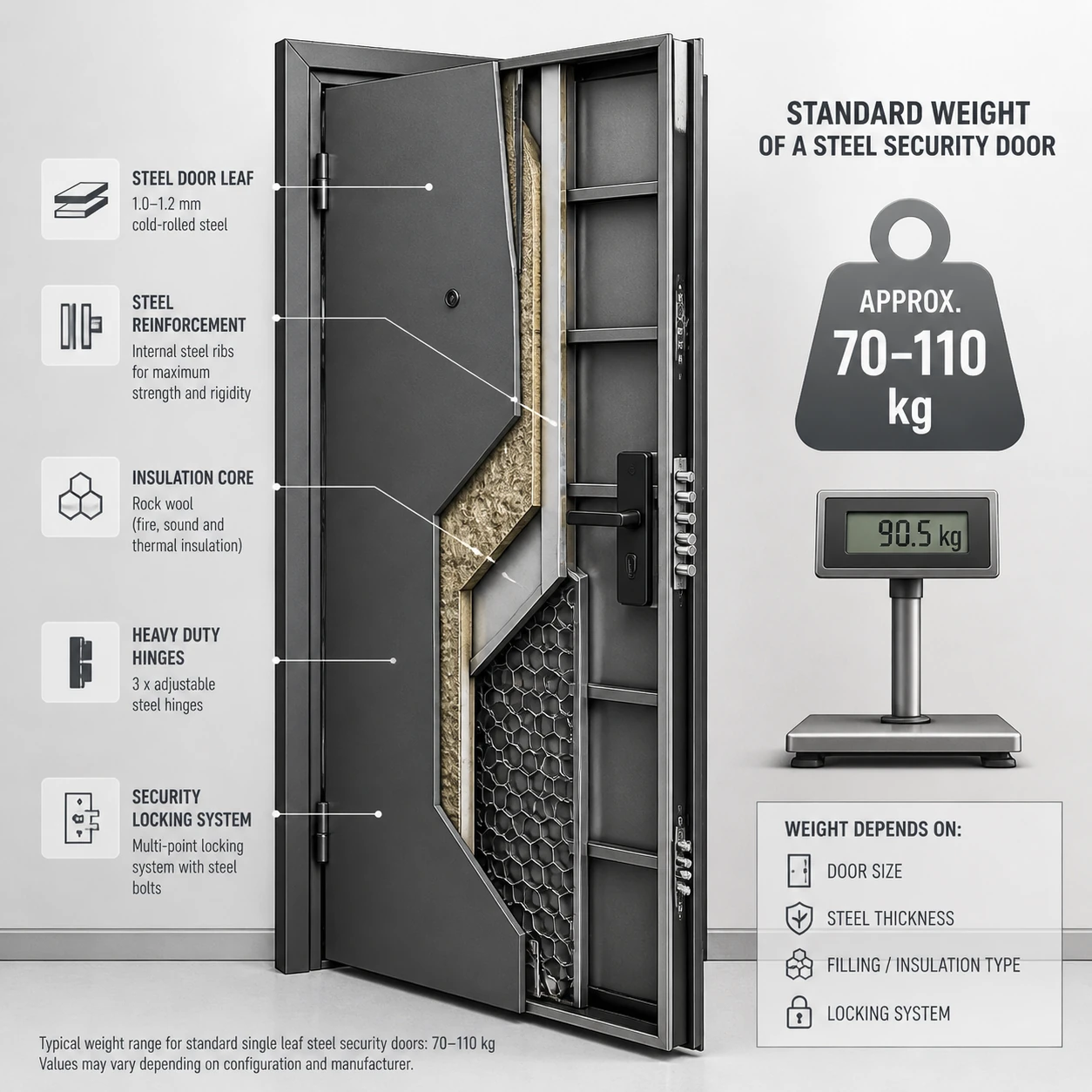 Standard weight of anti-theft door