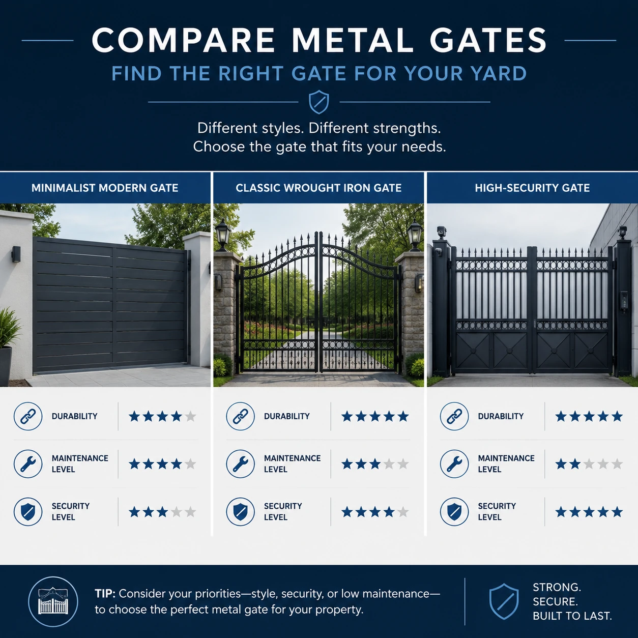 The metal door of the yard