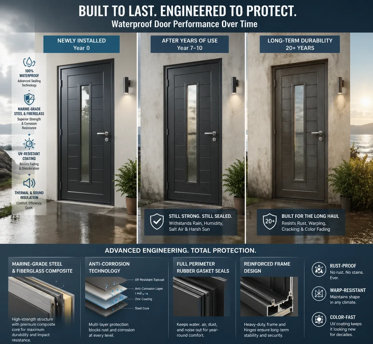 Waterproof door