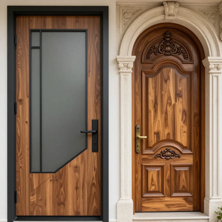 What is the difference between a modern and classic front door