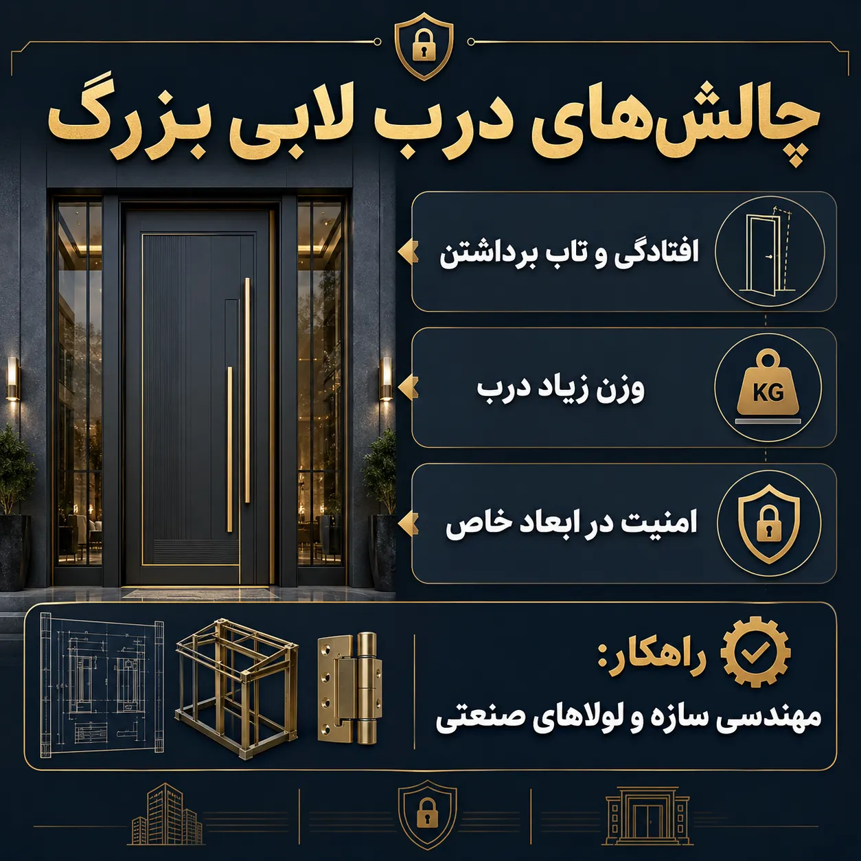 چالش‌های انتخاب درب لابی ضد سرقت بزرگ + راه حل های آن