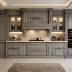 کابینت آشپزخانه طوسی کلاسیک کد 30554