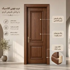 درب کلاسیک روکش گردو طبیعی کد 30544