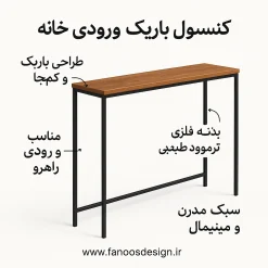 کنسول باریک ورودی خانه فلز و ترموود کد 30307