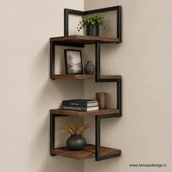 شلف کنج دیوار فلزی چوبی کد 30297