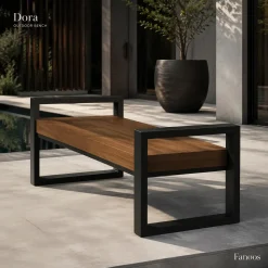 نیمکت فضای باز مدرن فانوس مدل دورا (Dora) کد 30391