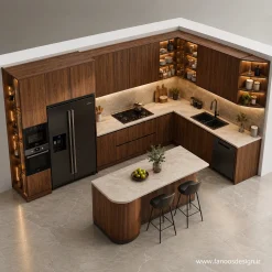 کابینت آشپزخانه مدرن هماهنگ با دکوراسیون داخلی 30519