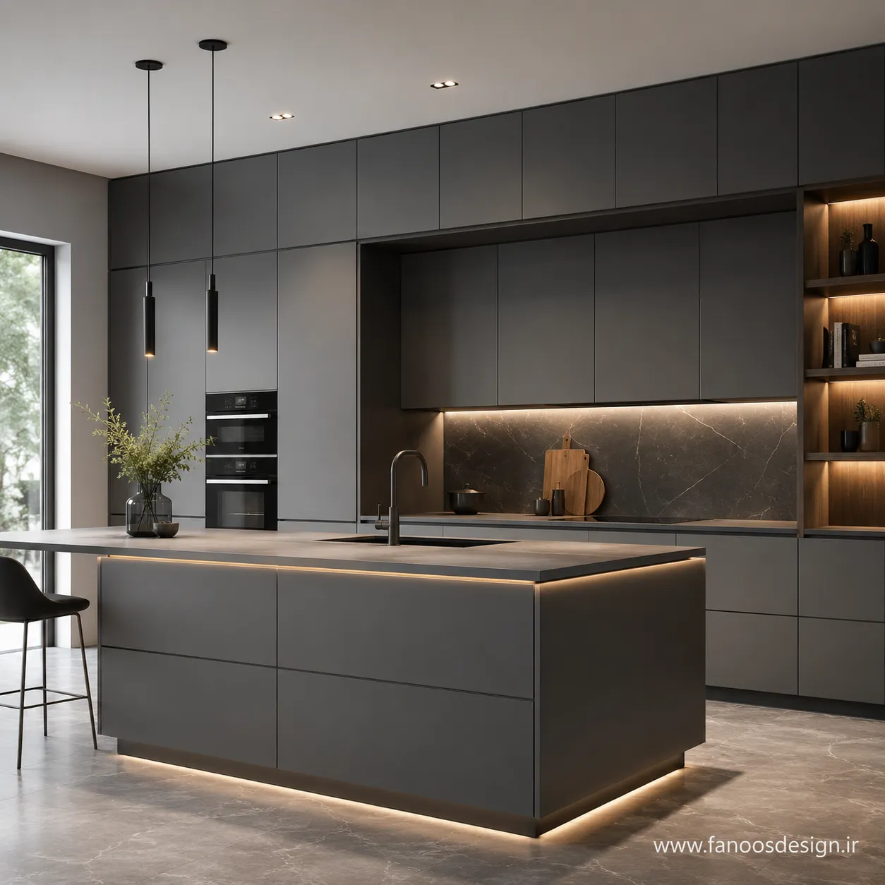 کابینت آشپزخانه مدرن هماهنگ با دکوراسیون داخلی 30519