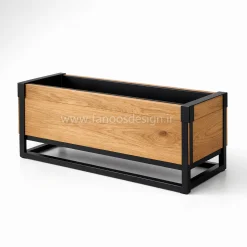 فلاورباکس تراس چوبی فلزی مدرن کد 30364