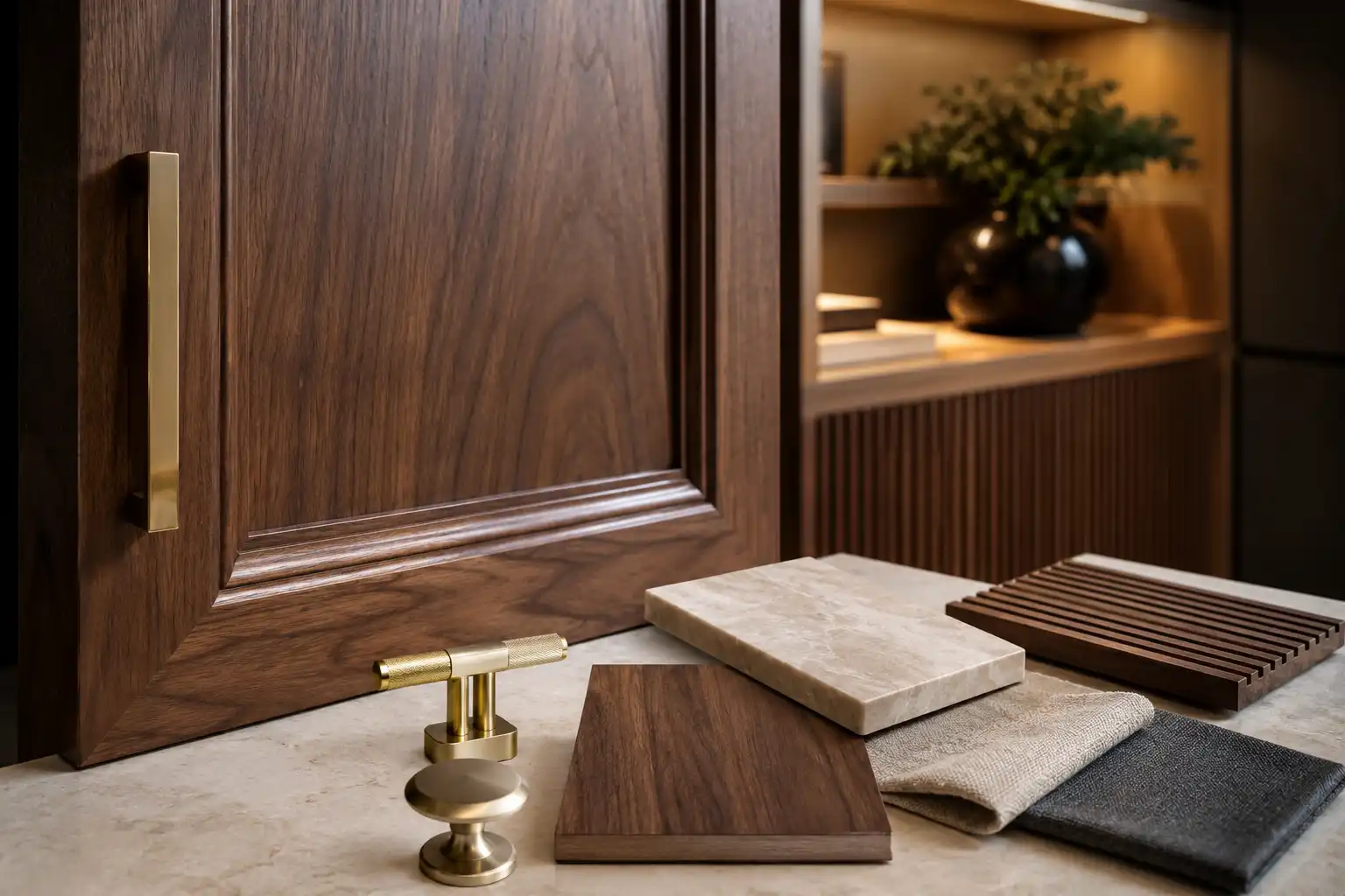 کابینت کلاسیک روکش گردو؛ انتخابی لوکس برای آشپزخانه‌های اصیل