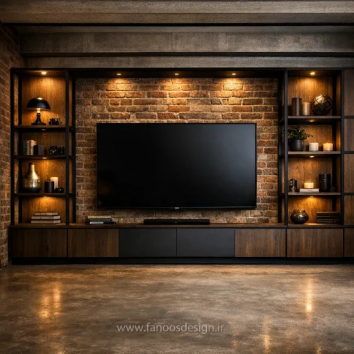 تی‌وی‌وال (TV Wall) سبک صنعتی کد 30334